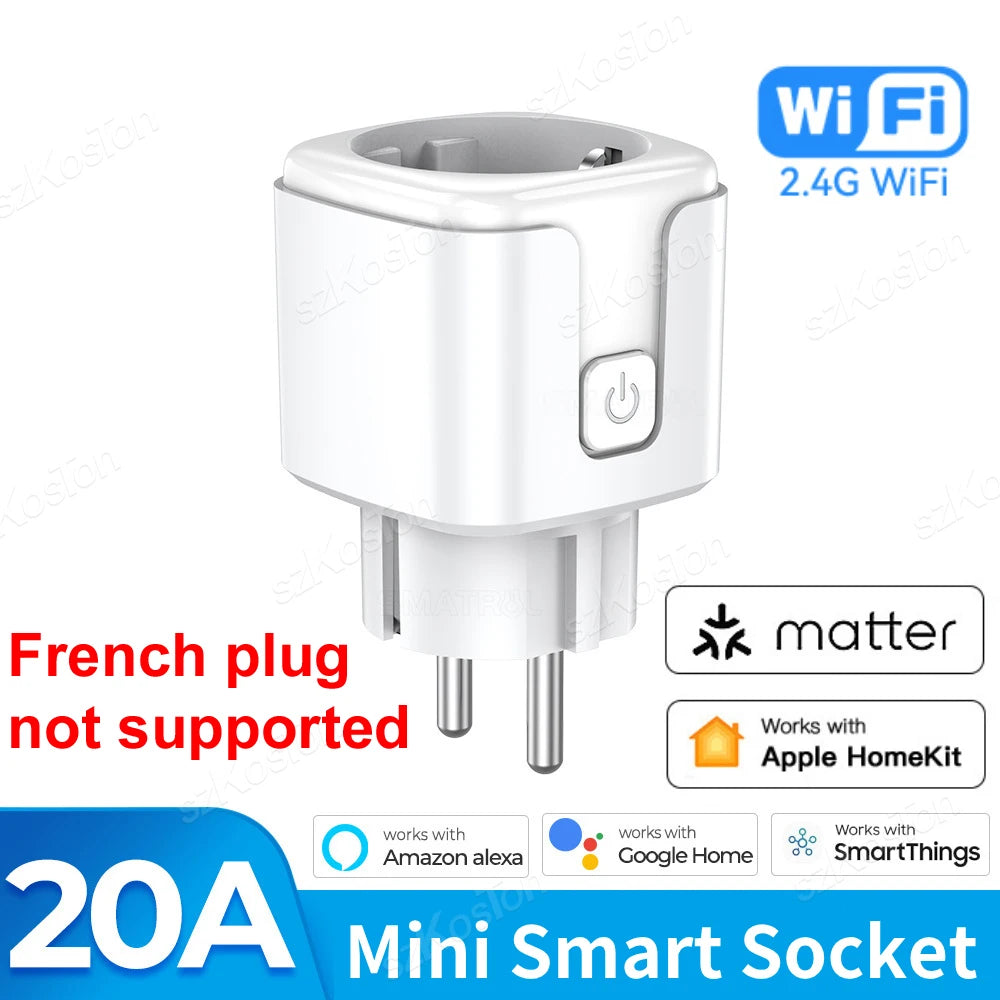 Enchufe inteligente Matter WiFi con enchufe EU