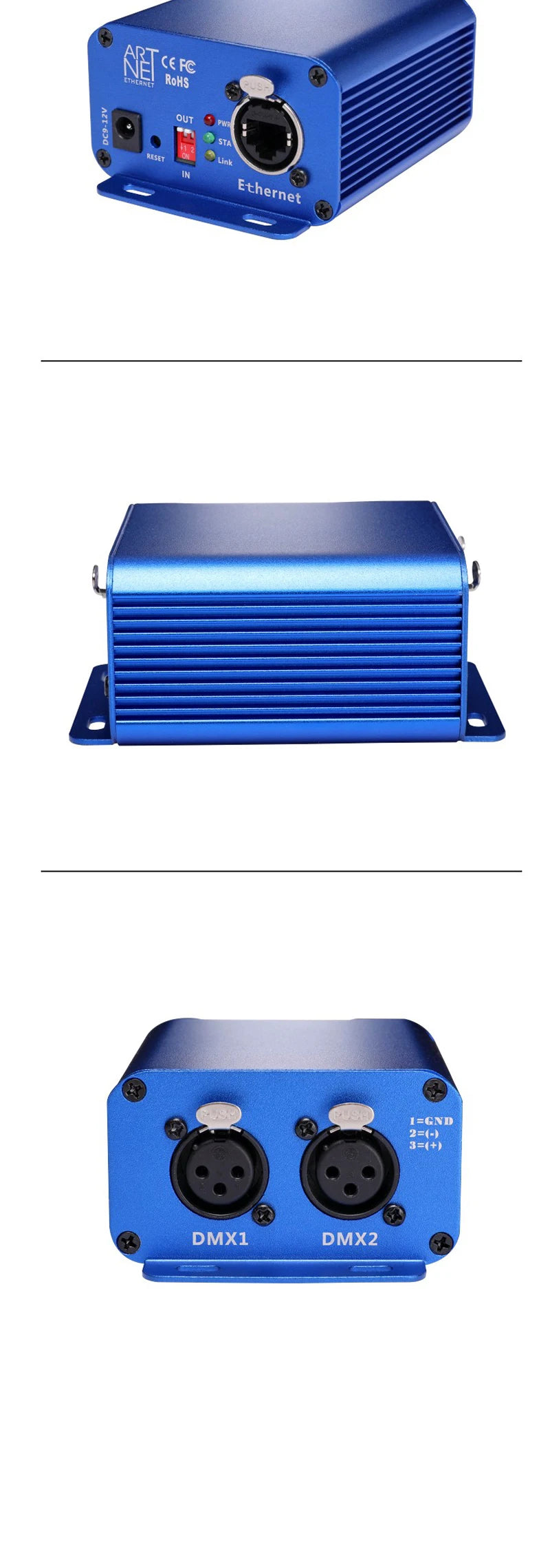 Interfaccia Ethernet Art-Net a DMX per illuminazione