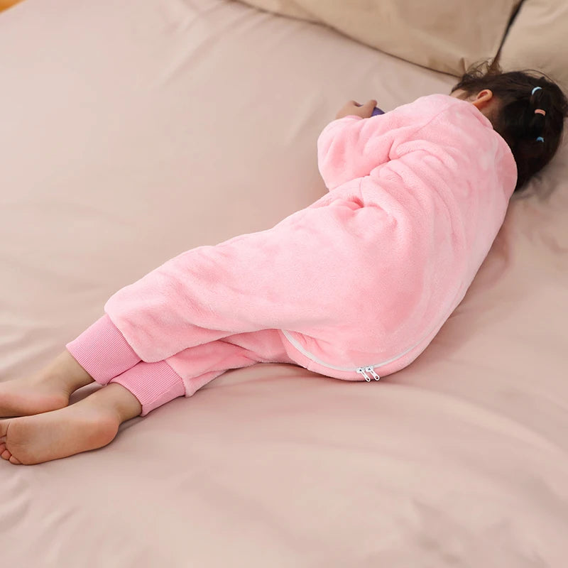 Cartoon Flannel Sleepsack Pajamas for Kids