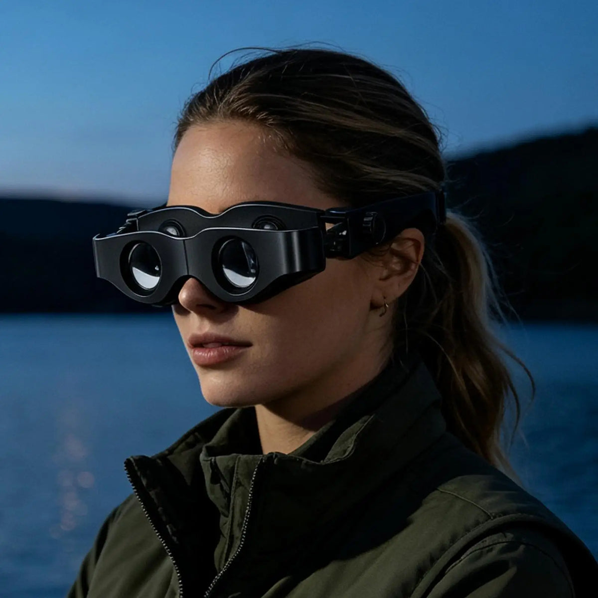 Night Vision Fishing Telescope, High Magnification for Fishing, Portable Night Vision Fishing, Double Layer Fishing Glasses