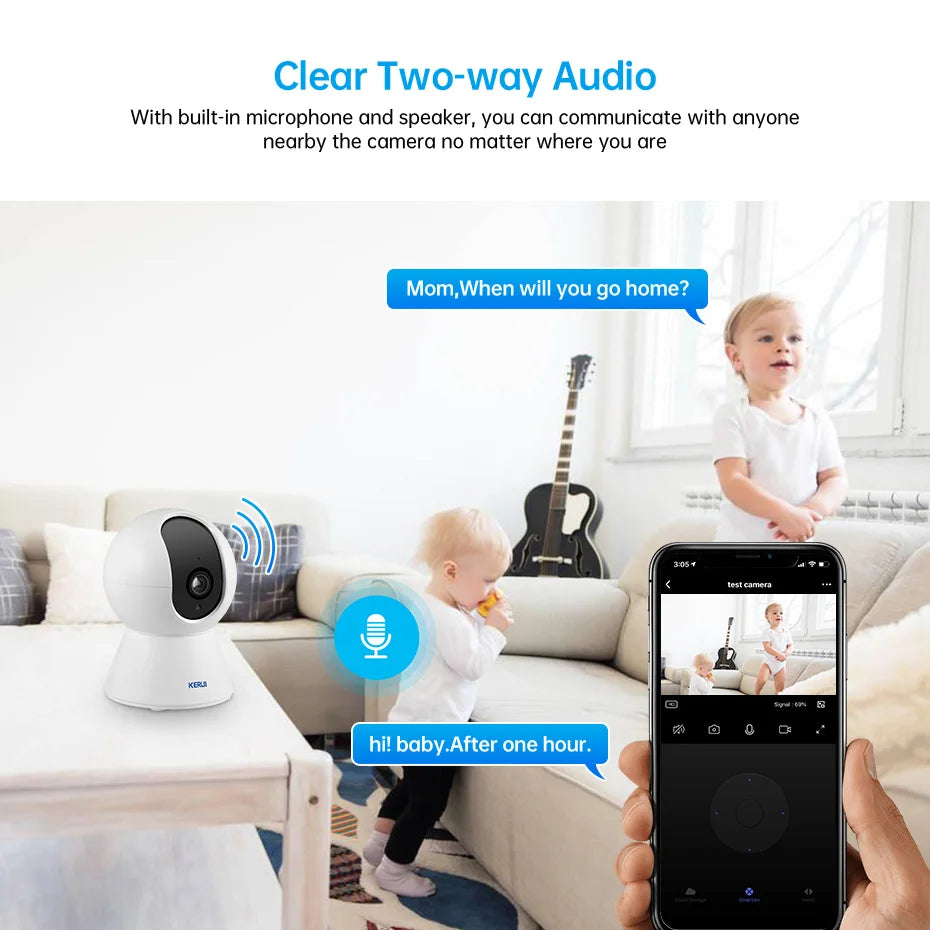Mini Indoor Wireless 5MP WiFi IP Camera with Auto Tracking