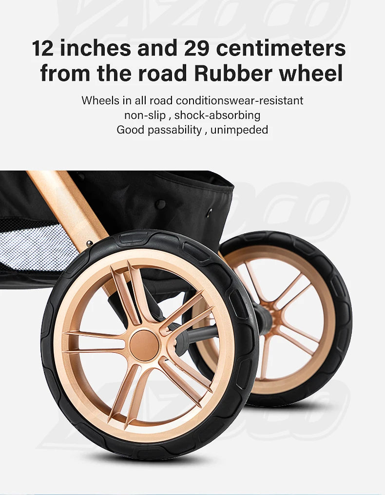 Luxury 3‑in‑1 Baby Stroller High‑Landscape Travel System