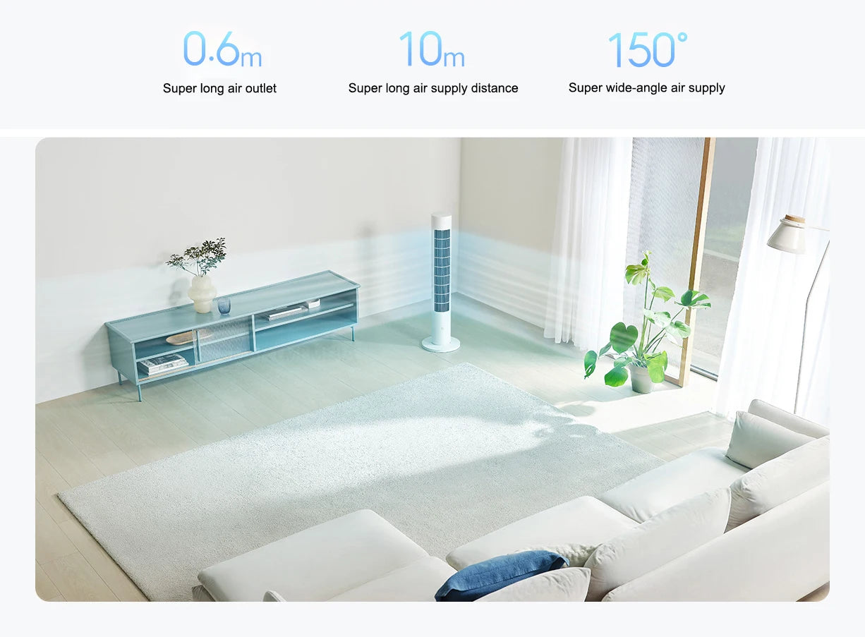 MIJIA Smart Tower Fan 2 with 150° Oscillation & App Control