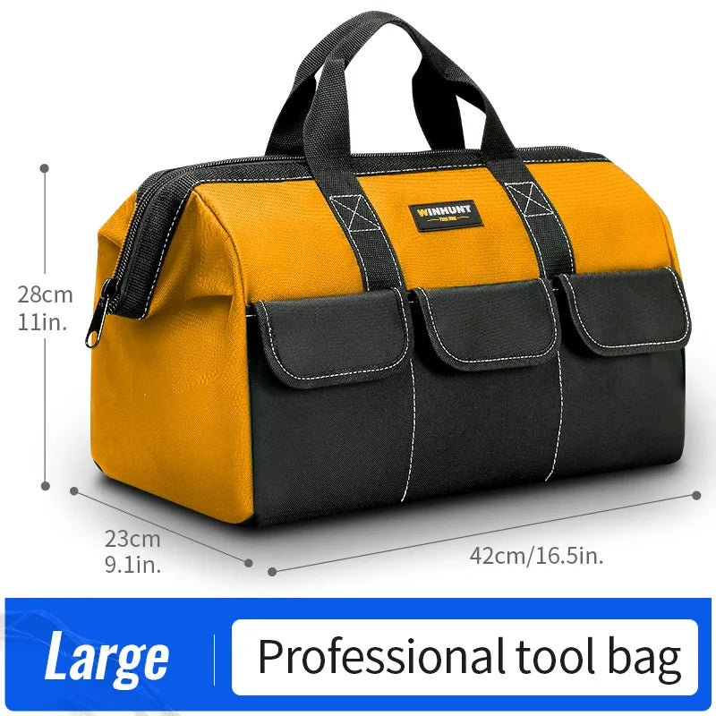 Wide-Mouth Oxford Tool Tote, Three Sizes