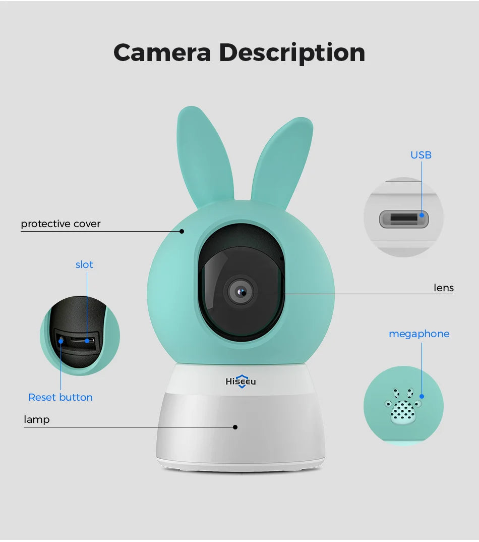 5MP WiFi PTZ Indoor Security Camera with Two-Way Audio