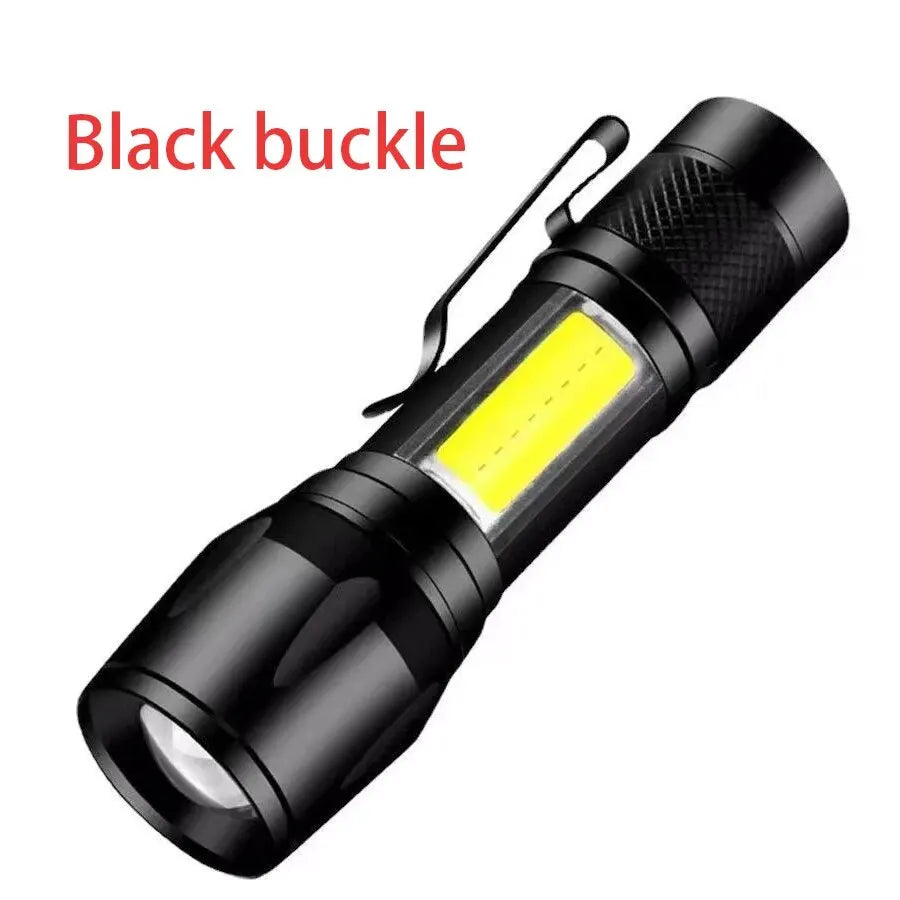 Lampe torche rechargeable mini avec mise au point réglable et lumière latérale