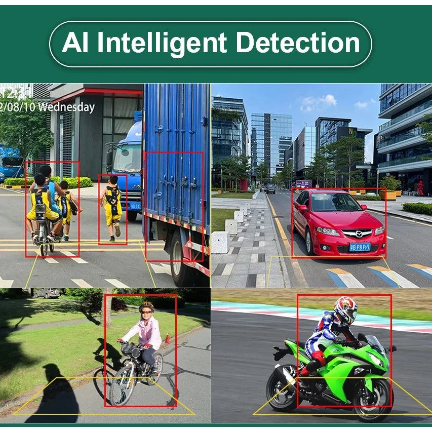 7'' Magnetic Solar Charging Wireless DVR Camera with 1080P Touch Monitor BSD Blind Spot Alarm, for Truck/RV/Trailer/Forklift