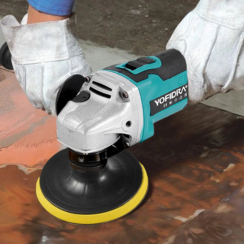 YOFIDRA 3000W 125mm Brushless Electric Angle Grinder Metal Wood Grinding Polishing Cutting Power Tool For Makita Battery Pin