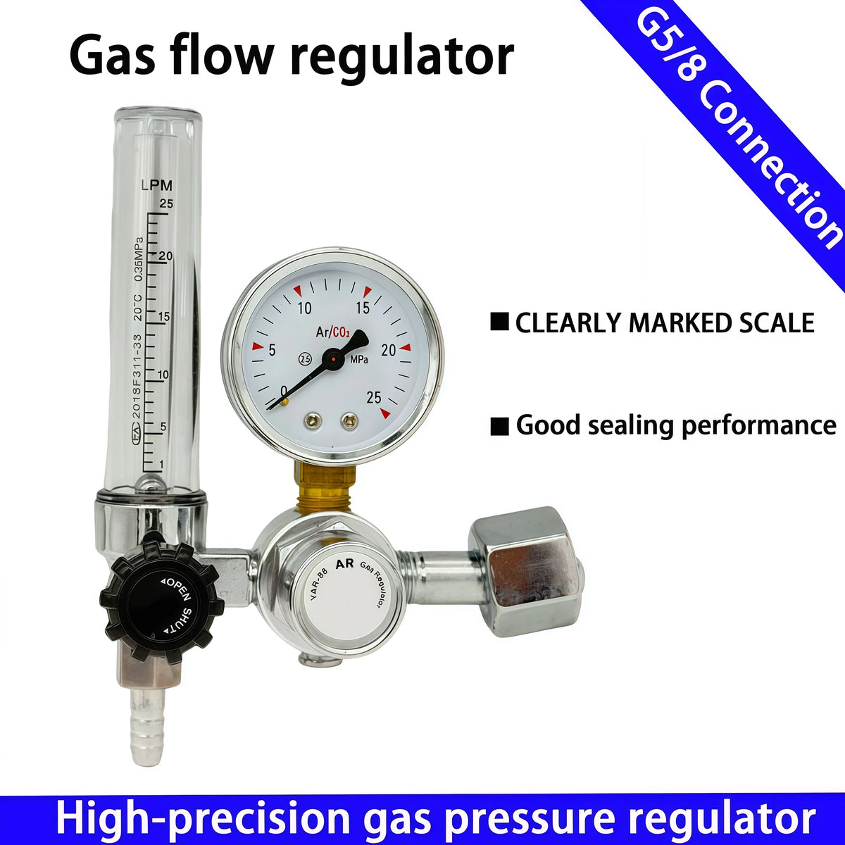 Argon- eller CO2-gasregulator - Tillval