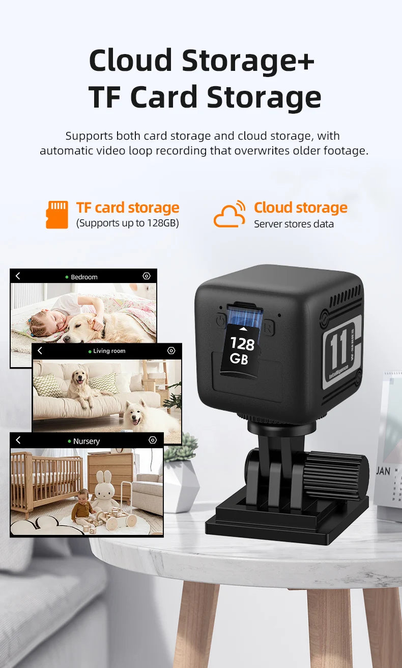 1080P WiFi Mini Security Camera with Night Vision and Motion Detection