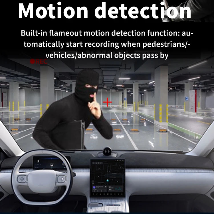 3-Channel Dash Camera with 1080P Front, Inside, Rear View