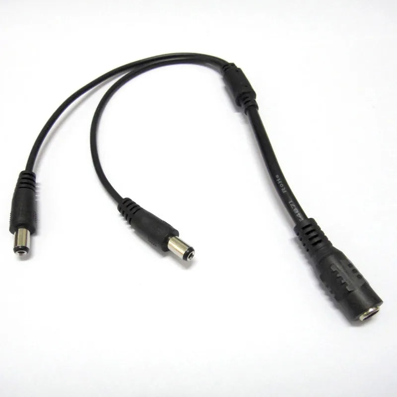 DC 1 Female to 2 Male Power Splitter Cable 5.5 x 2.1 mm 40 cm
