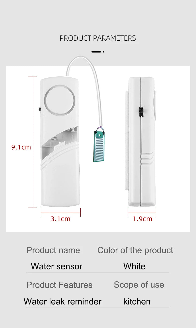 Water Leak Sensor Sound Alarm System Smart Home Automation Water Overflow Level Detector Residential Security Protection