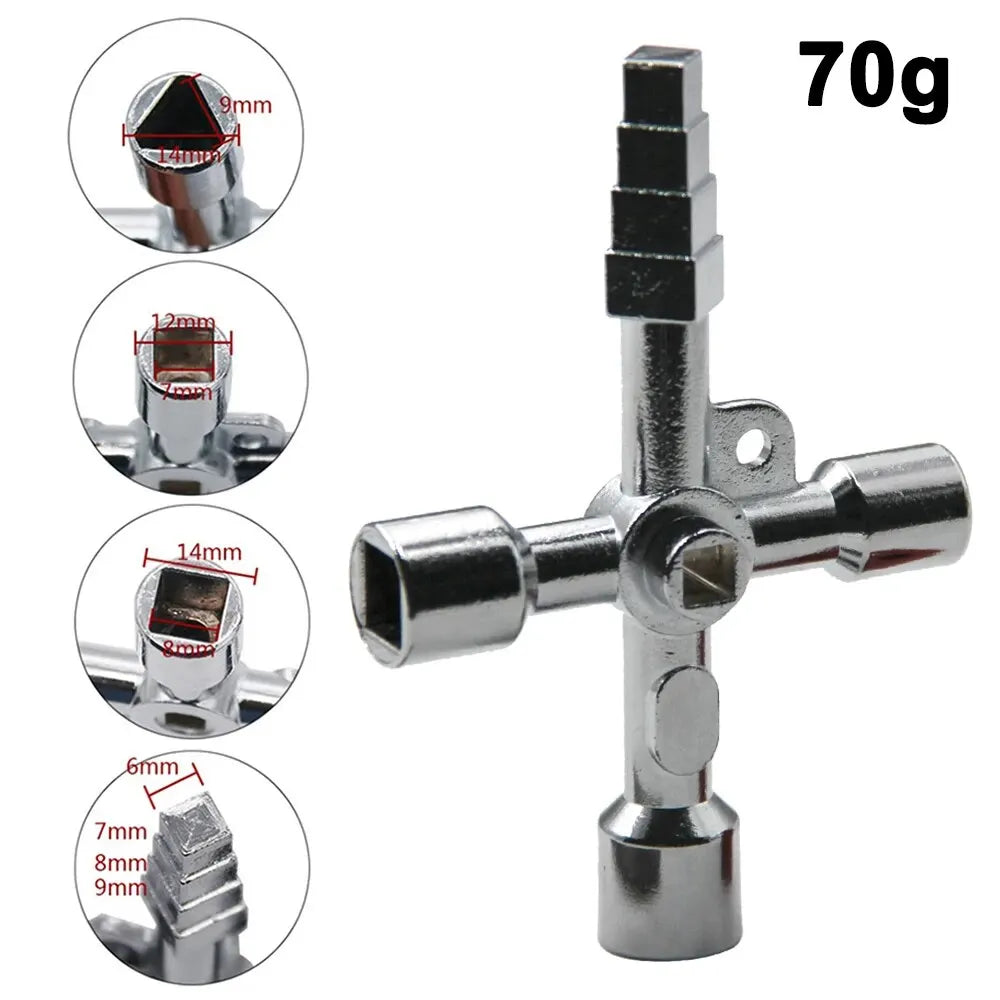 4in1 Silver Key Wrench Electrical Elevator Control Cabinet Valve Inner Triangle Quadrangle Screwdriver Tool Set