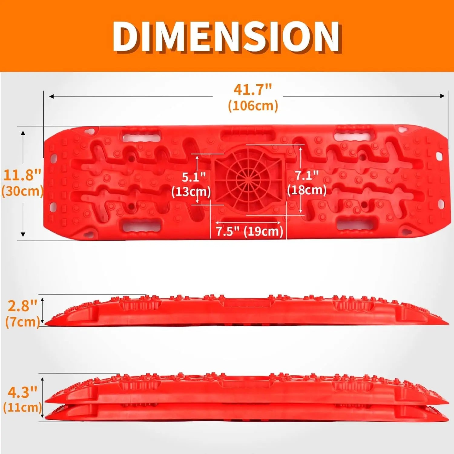 Off-Road Traction Boards with Jack Lift Base, Recovery Board for Sand Mud Snow Tracks - Tire Traction Pads for RV Truck Jeep SUV