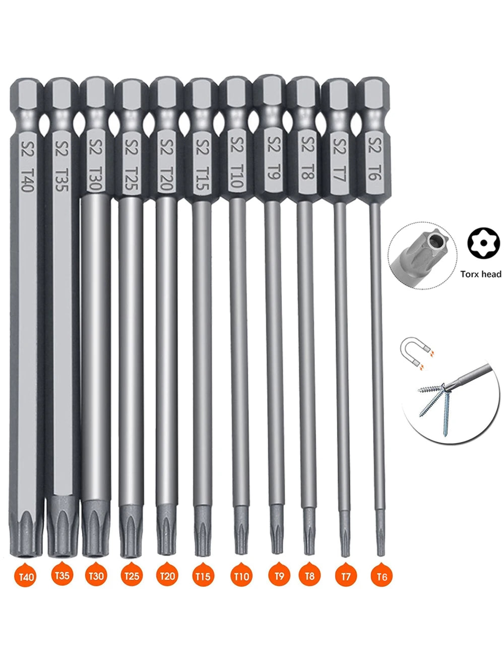 Torx Security Screwdriver Bit Sets - 50 / 100 mm