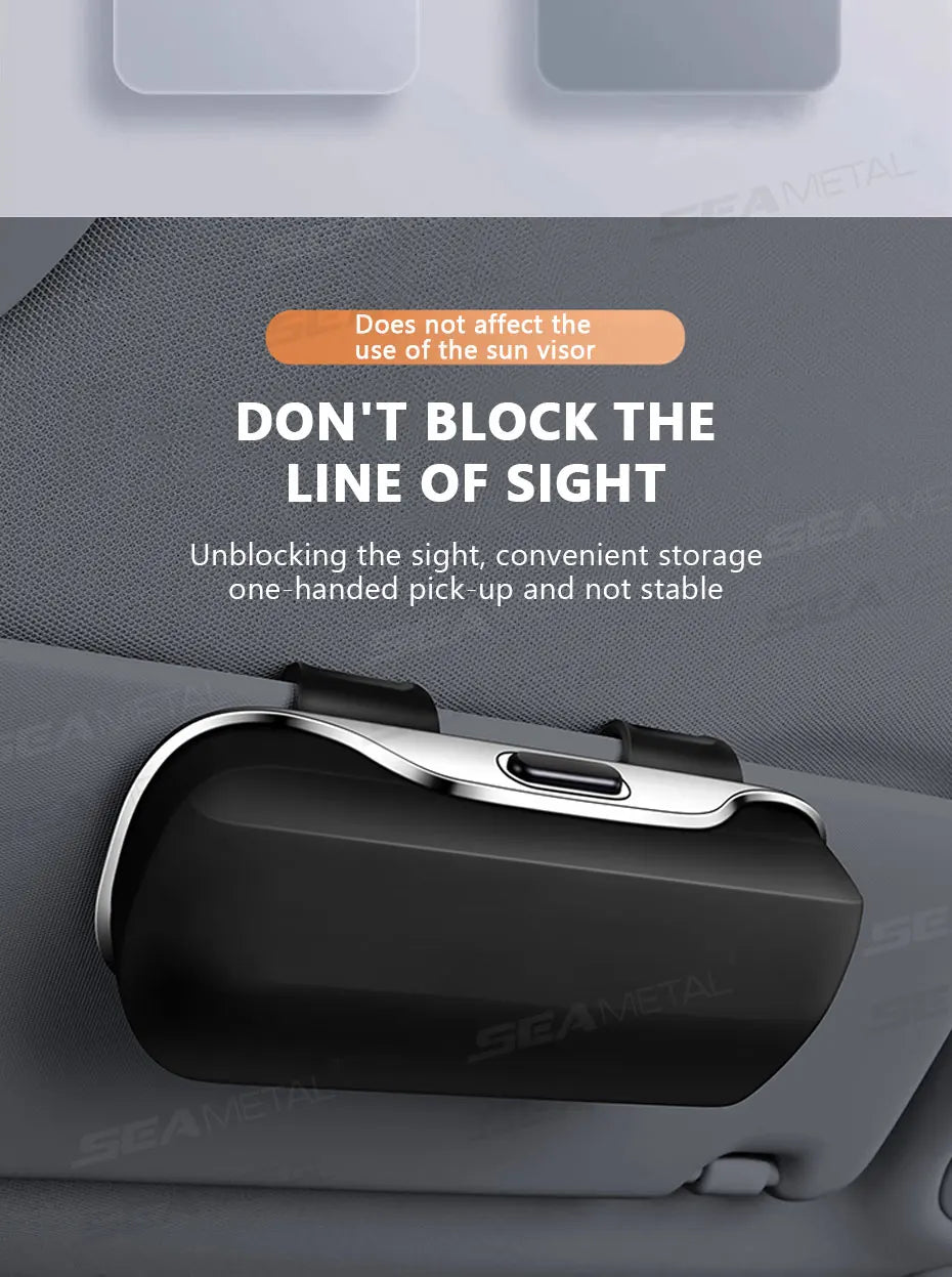 SEAMETAL Extra-Large Car Glasses Case Stable Sun Visor Sunglasses Holder Anti-Scratch Protection Hard Box Car Eyeglasses Holder