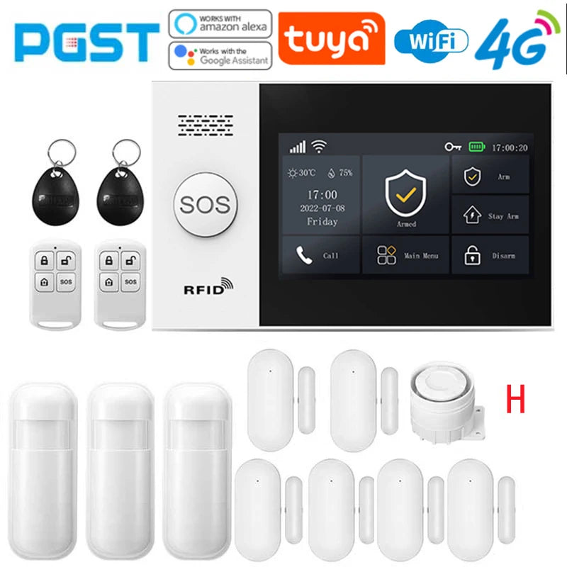 4.3-Inch Smart Home Alarm System with Touch Screen, WiFi, 4G, and Infrared Sensor