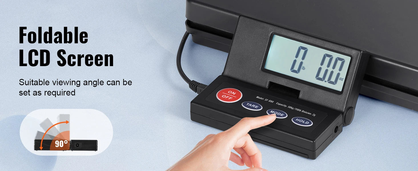 110 lb Digital Postal Shipping Scale with Foldable LCD Screen