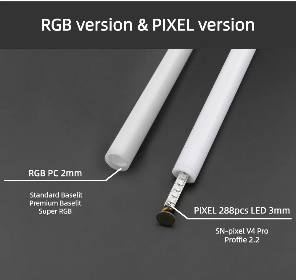 Sable de luz RGB con píxeles inspirado en Anakin, con movimiento suave y placa Proffie