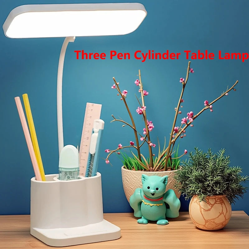Stolová lampa s nastaviteľným jasom a priehradkou na perá
