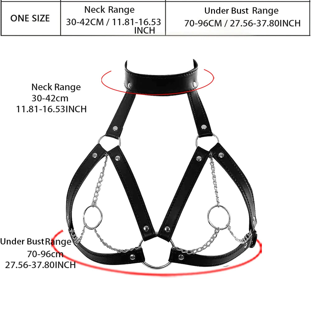 Women Sexy Body Harness Belt Sex toy straps Bdsm Bondage Lingerie Chest Harness Leather Lingerie Gothic Fetish Women Clothing
