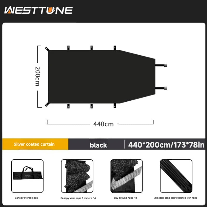 Portable Car Awning Tarp for Camping and Outdoor Shade