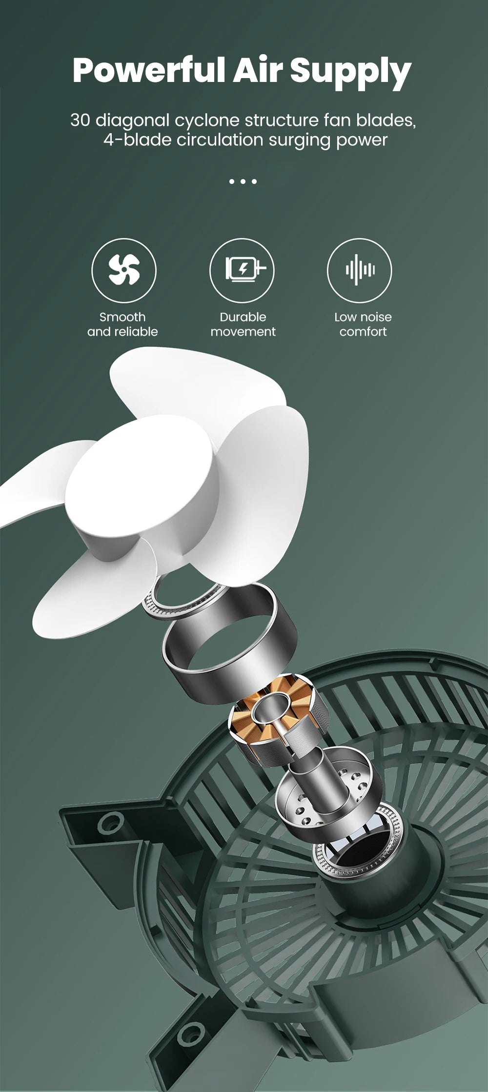 Mini USB Rechargeable Table Fan for Desk, Dorm, and Office