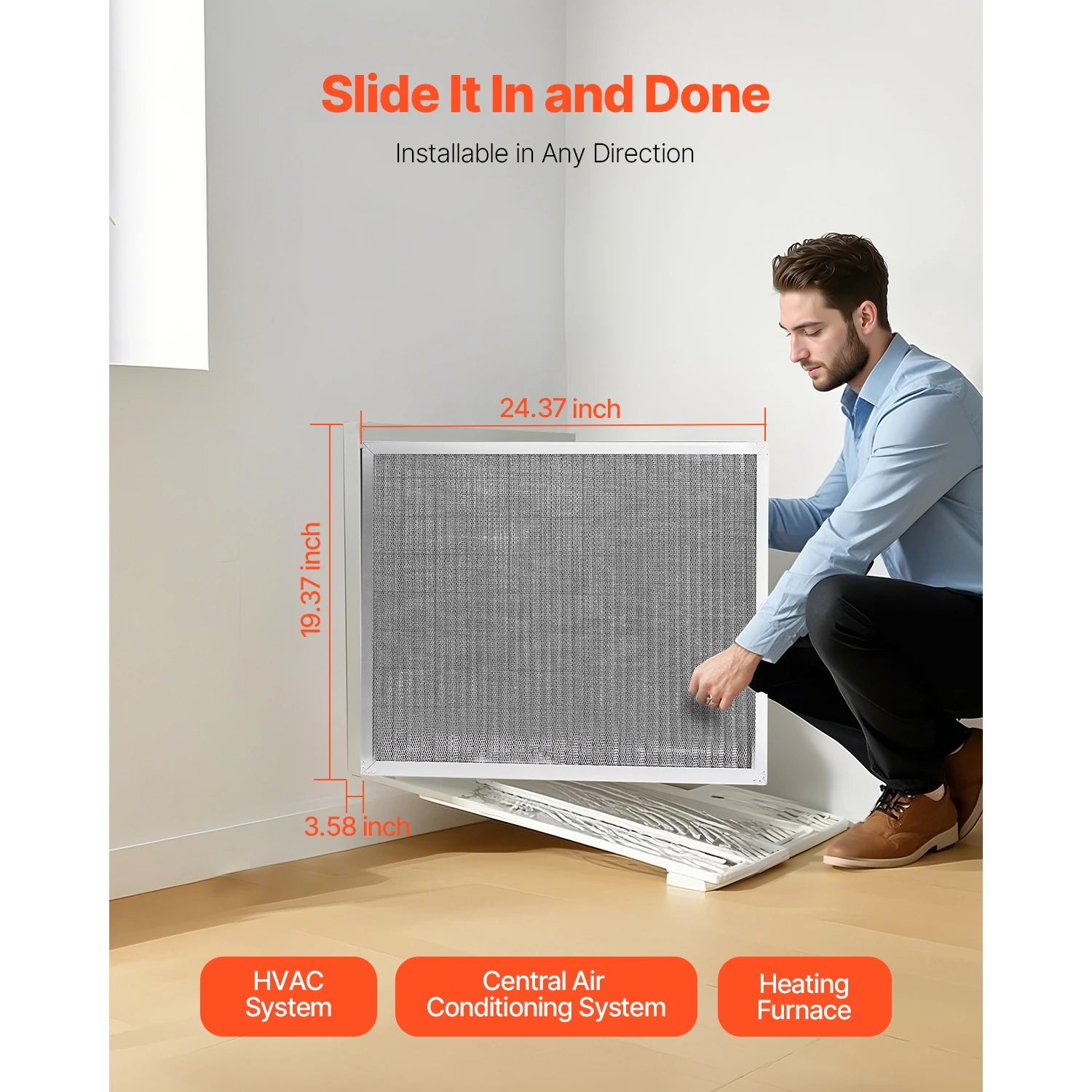 SucceBuy Electrostatic Air Filter Washable & Reusable Aluminum AC/HVAC Furnace Filter MERV 8 Long Lifetime Home or Office