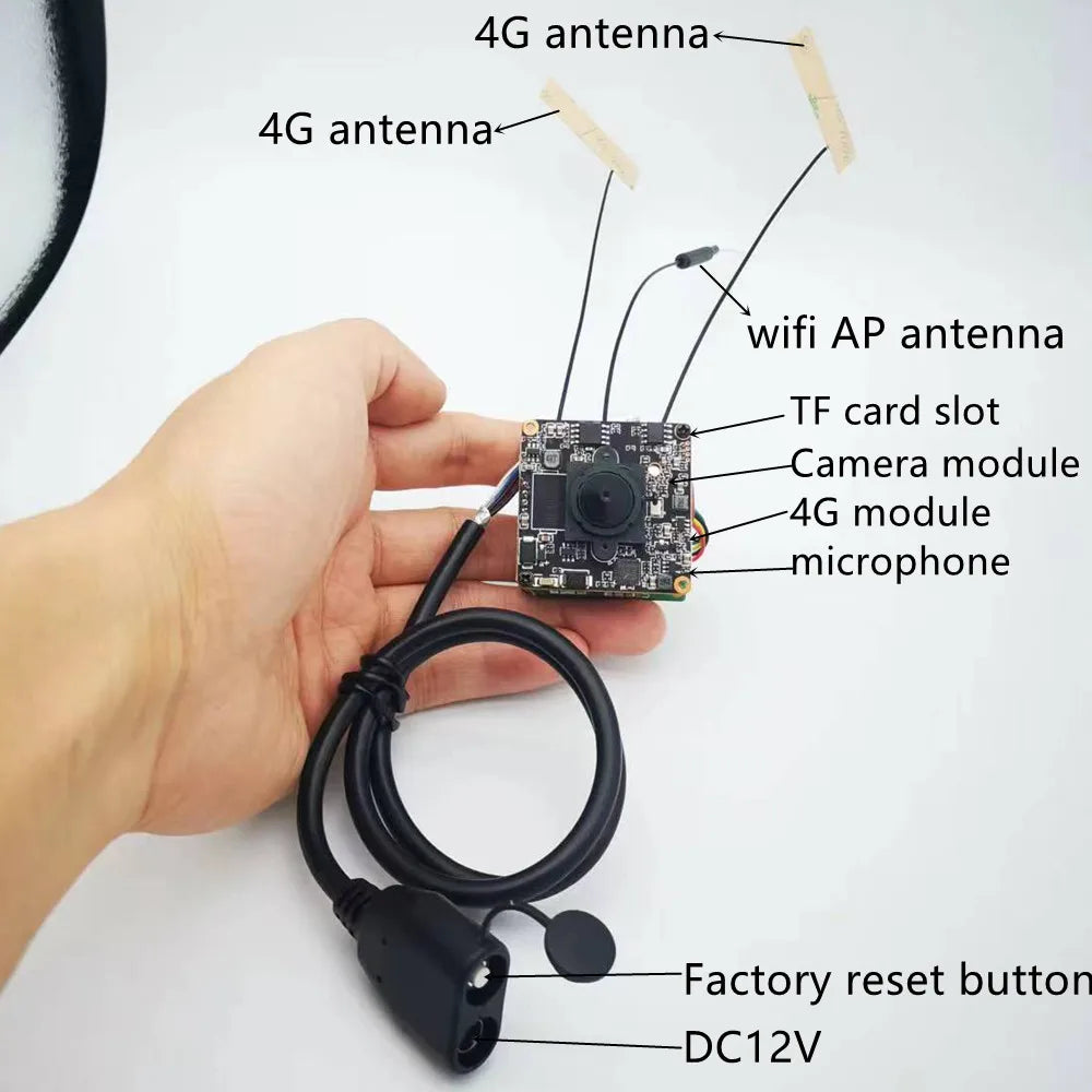 Module caméra pinhole 4G avec audio, P2P, Onvif, WiFi, 2MP/5MP