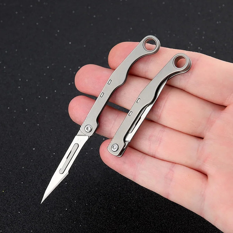 Mini Titanium Alloy Folding Knife for Outdoor EDC