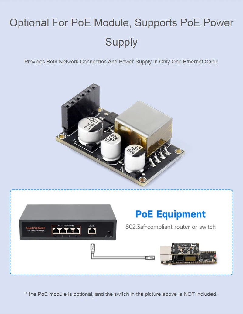ESP32-S3 Ethernet-ontwikkelbord opties