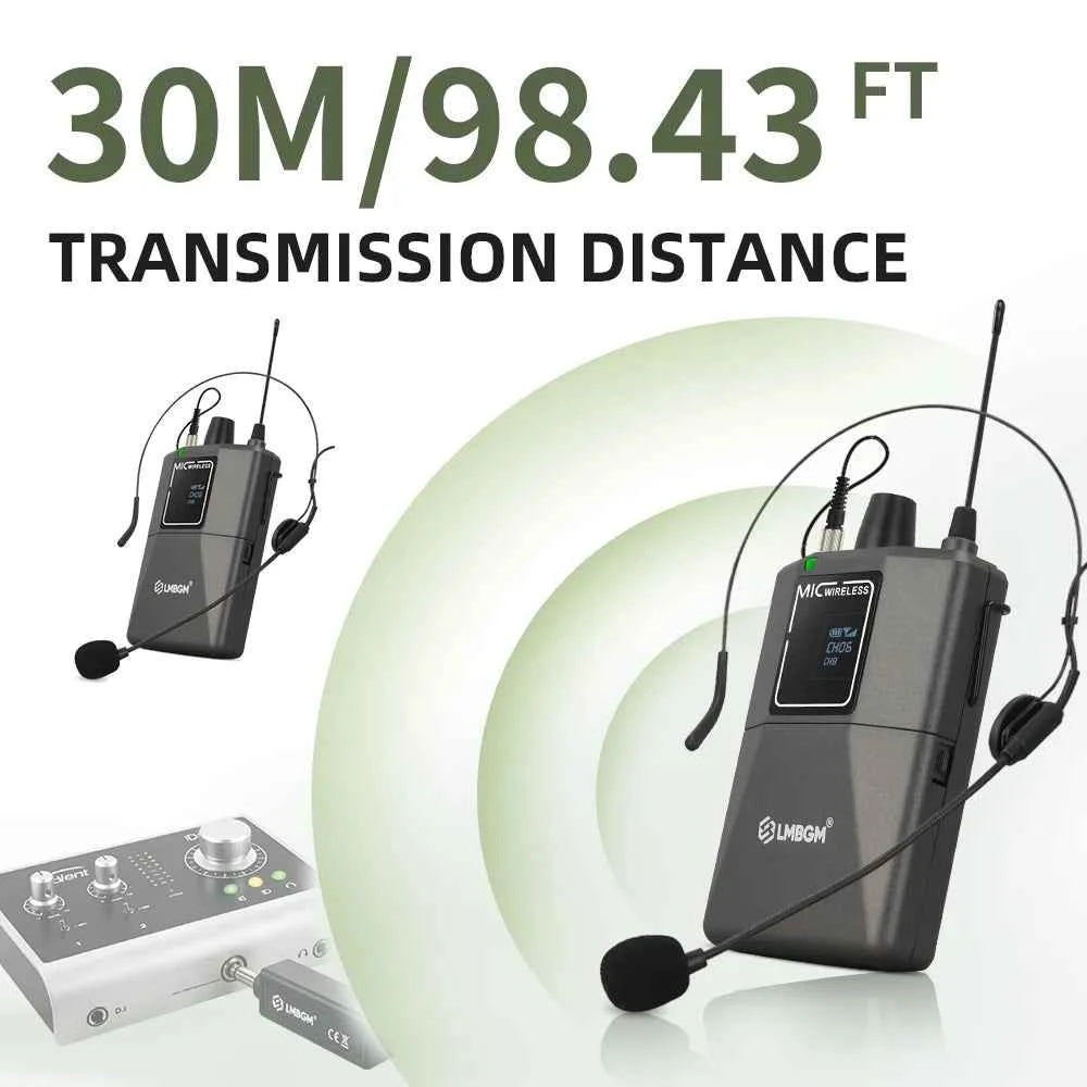 Wireless Headset Microphone Kit with USB-C Charging Receiver