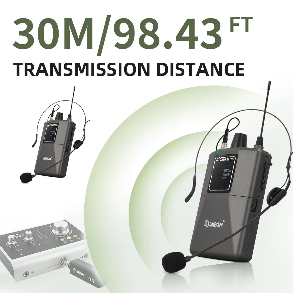 Wireless Headset Microphone Kit with USB-C Charging Receiver