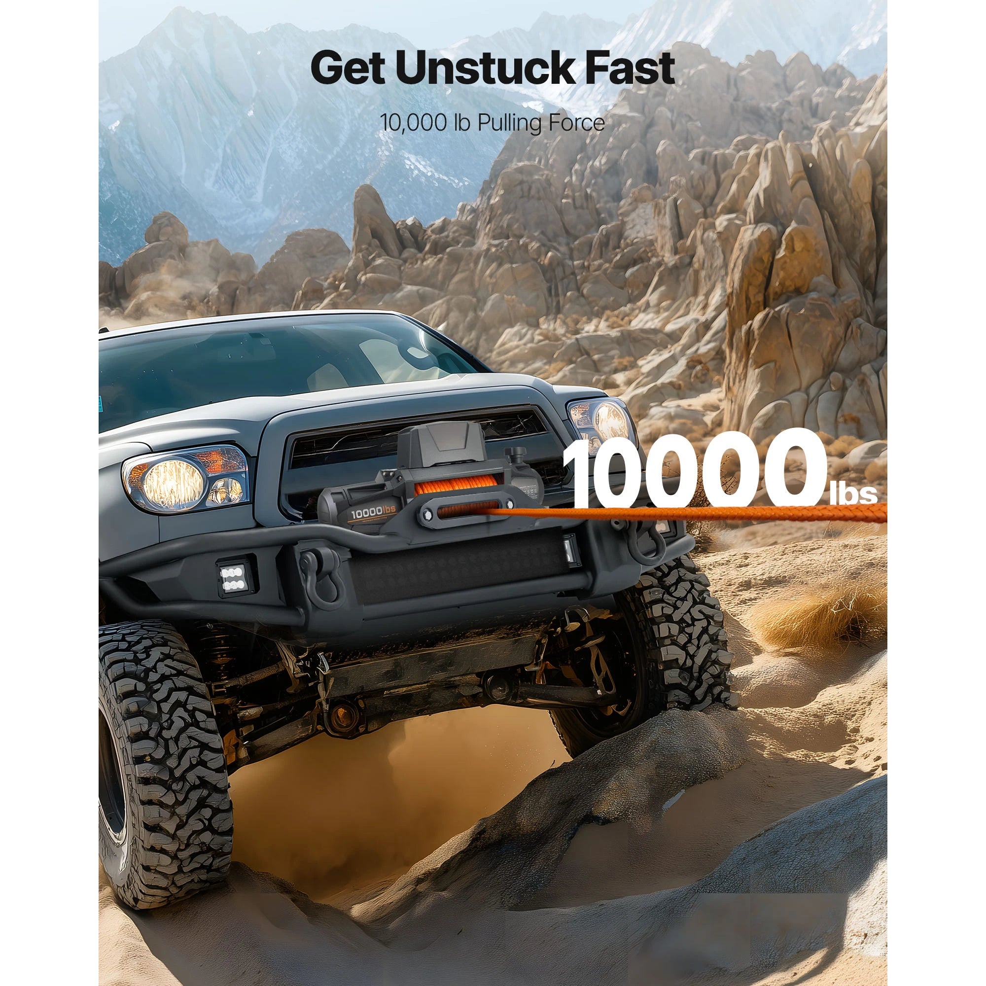 Ηλεκτρικό Τραβηχτικό 12V 10000–13500 lbs με Σχοινί 90 πόδια για Φορτηγό & SUV