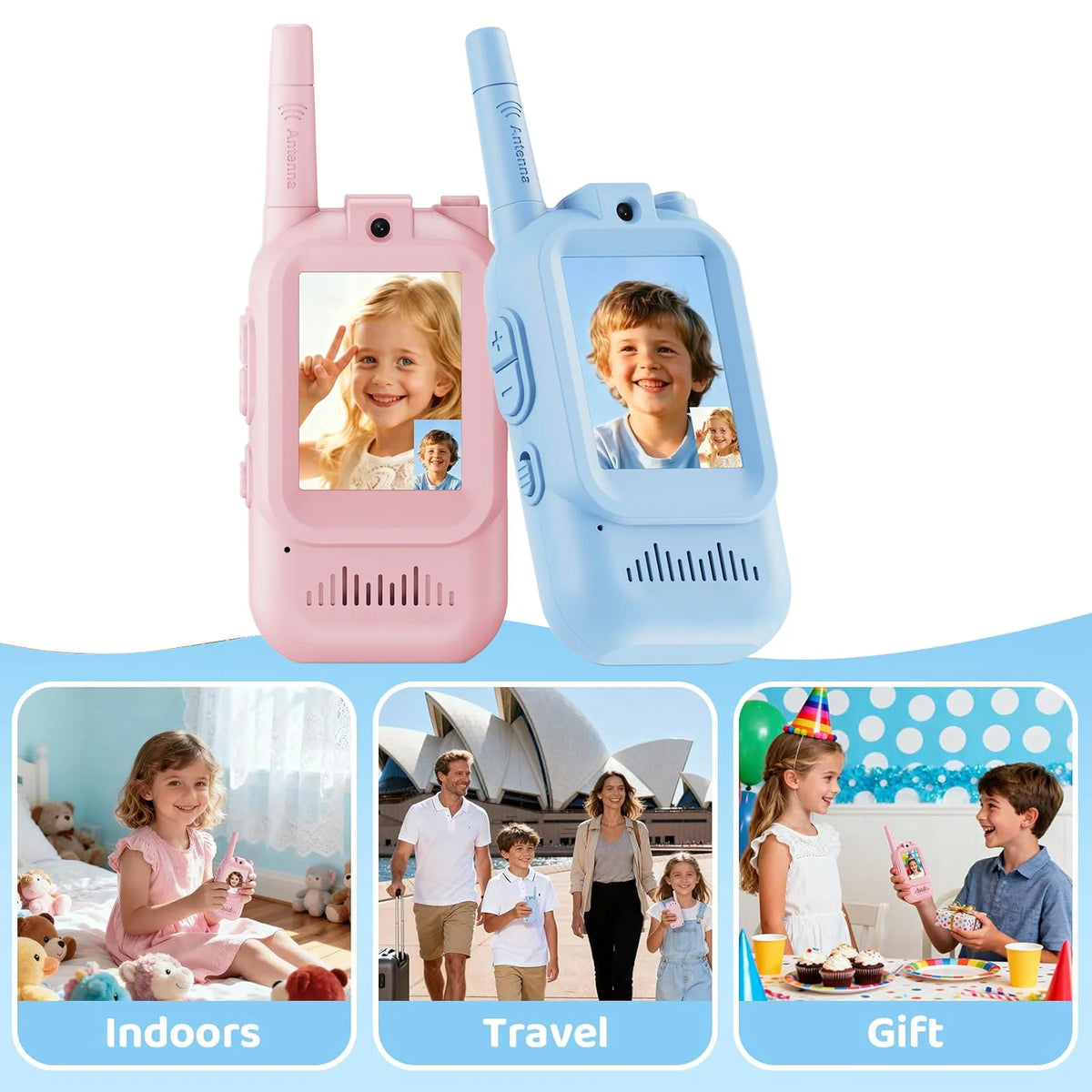 Talkies-walkies vidéo rechargeables, paire