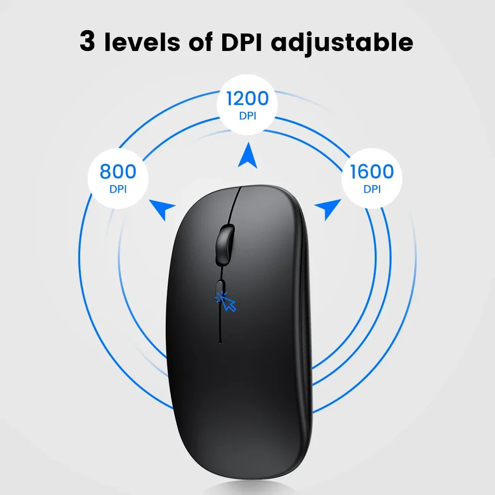 Wireless Mouse Bluetooth-Compatible Gaming Mouse (Dual Mode:BT+2.4Ghz) Ergonomic Rechargeable Mice for PC/Laptop/Macbook 