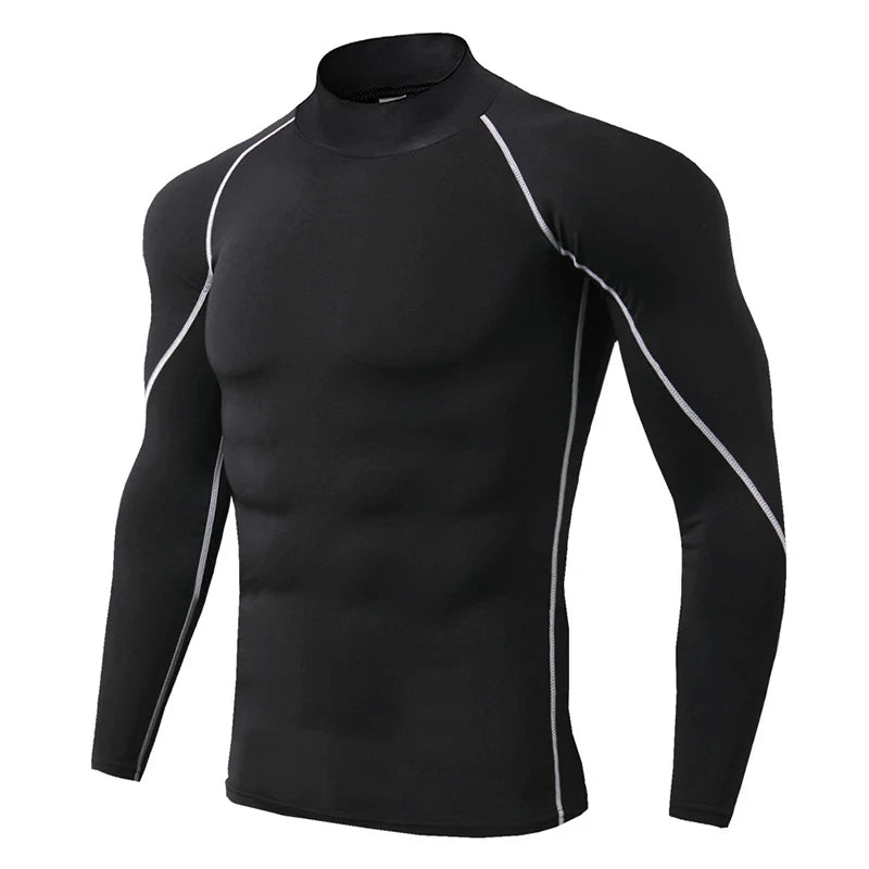 Winter Man Compression Shirt Cycling Clothing Warmth Shirt Warm Bottoming Shirt Men Compression T-Shirt Gym Sportswear 2024 New - Spy-shop.com