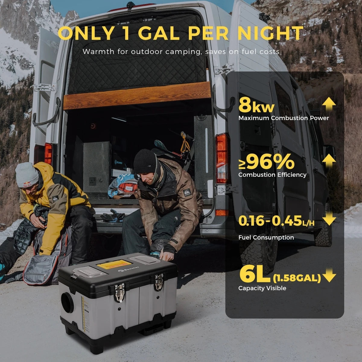 TB10 8KW Alet Kutusu Dizel Hava Isıtıcısı Termostat ve Kablosuz Denetim ile