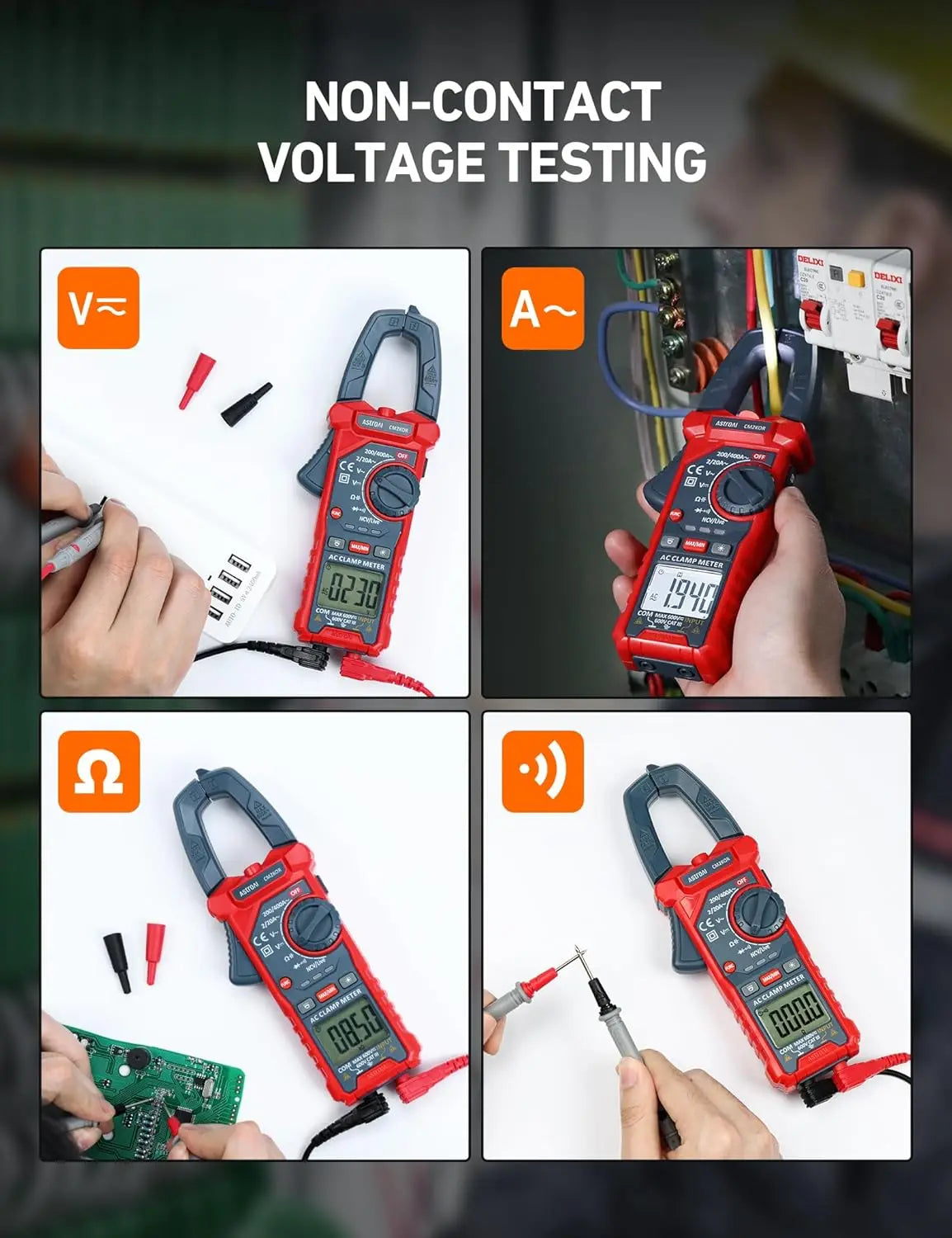 Digital Clamp Meter Multimeter with NCV and Live Wire Test