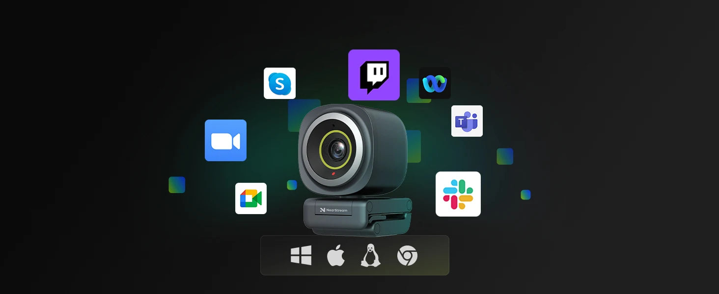 NearStream Webcam USB 1080P 60FPS con microfono AI a cancellazione del rumore