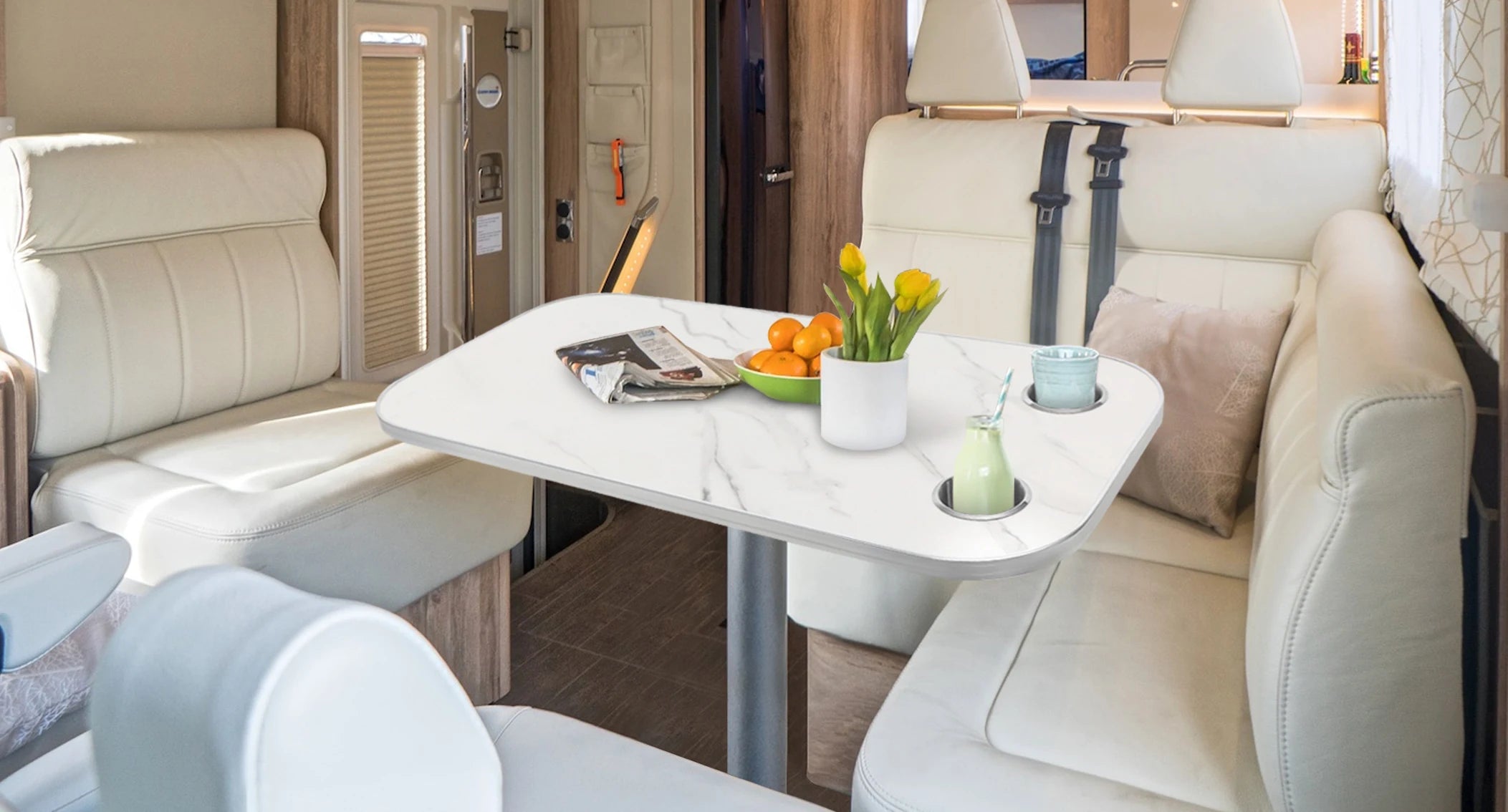 RV Camping Table Set with Cup Holders and Adjustable Legs