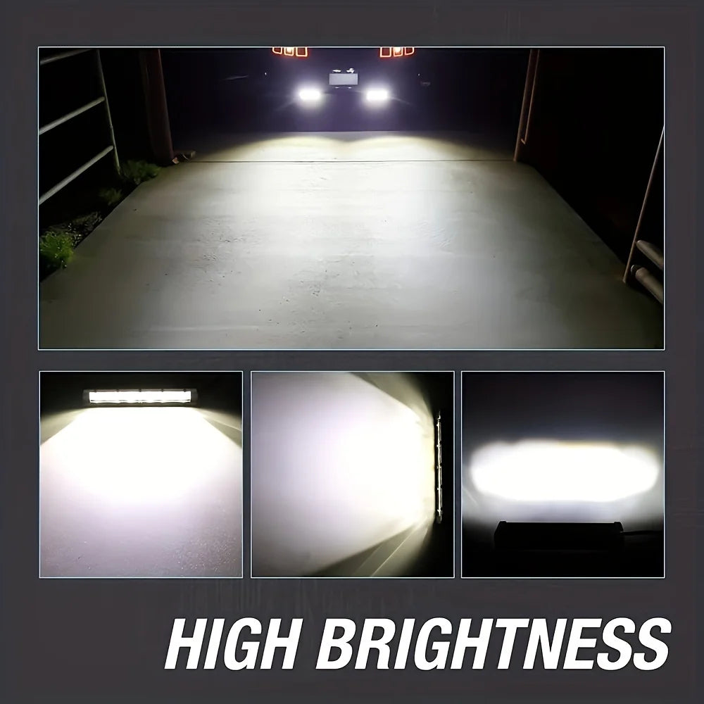 Barra de Luz LED Super Brilhante Offroad 8" 12V 24V Farol Barra LED de Trabalho para Lada Caminhão 4x4 SUV ATV Carro Luz de Nevoeiro para Condução