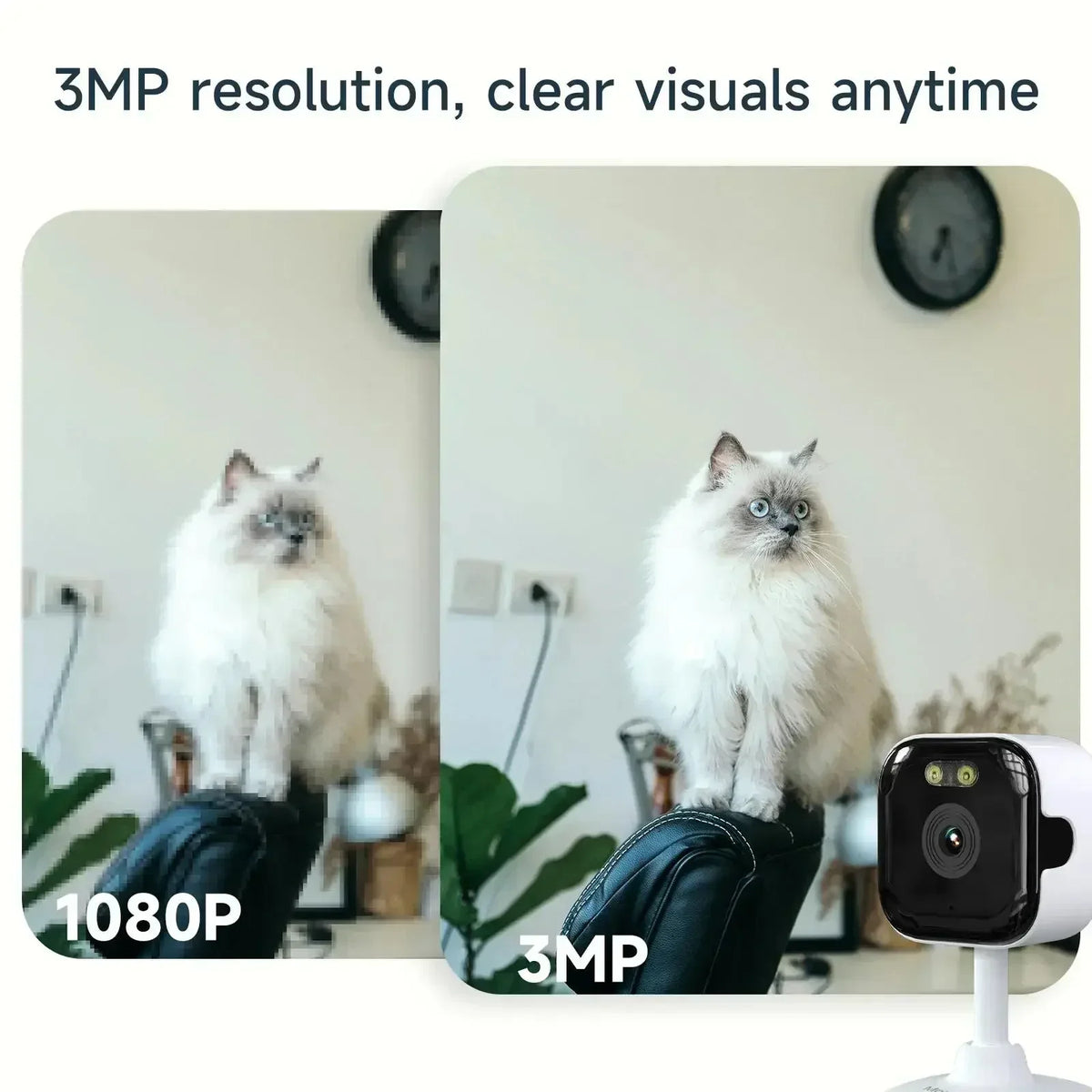 Caméra fenêtre WiFi 2,4 GHz 1080P 3MP surveillance intérieure