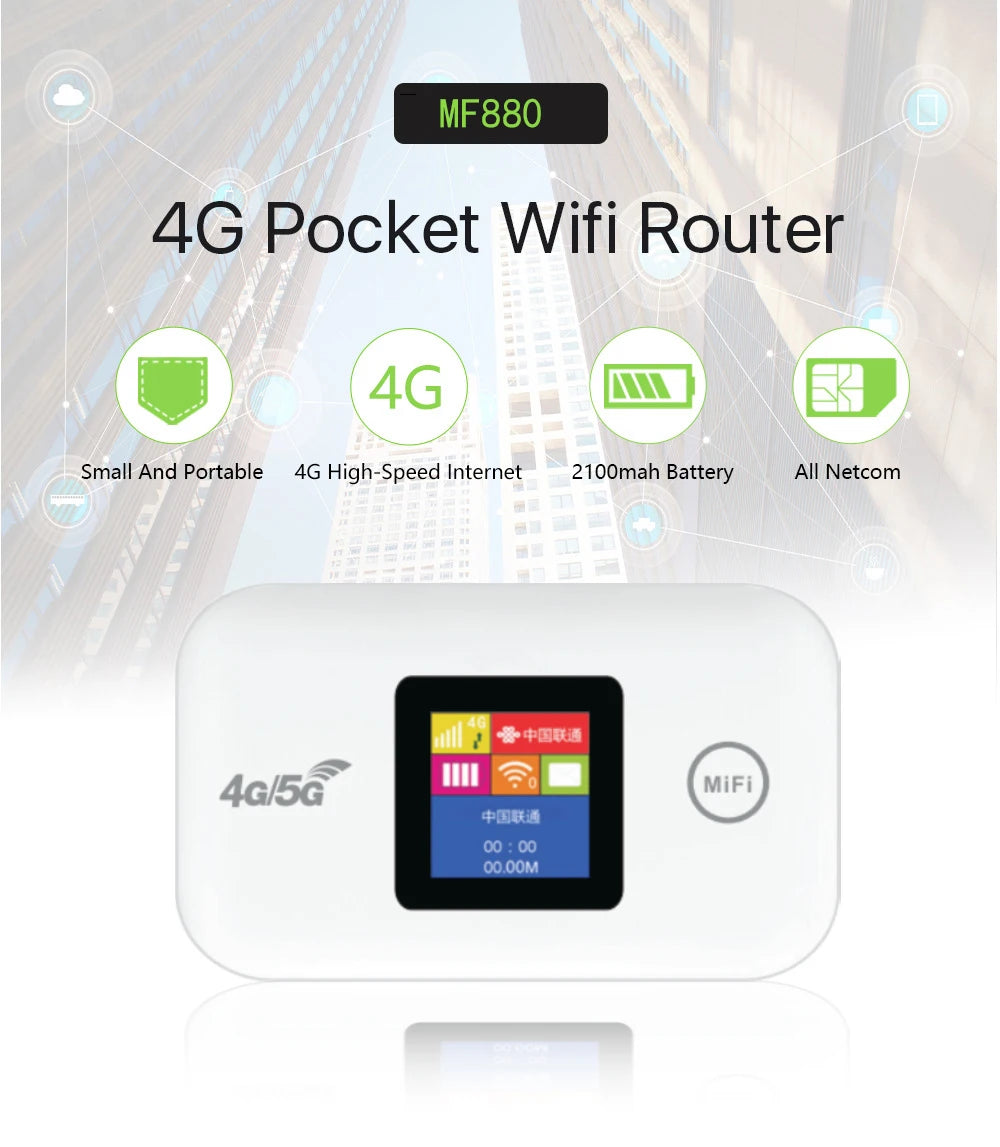 Portable 4G Mobile WiFi Router with SIM Slot