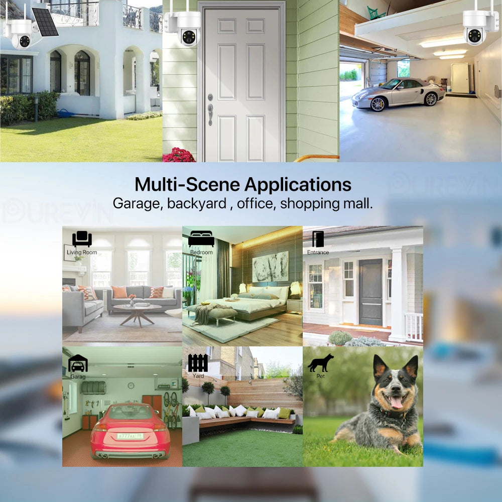 WiFi PTZ Camera Outdoor Wireless 10X Zoom Solar IP Camera 4MP Built-in Battery Video Surveillance Camera Long Time Standby iCsee