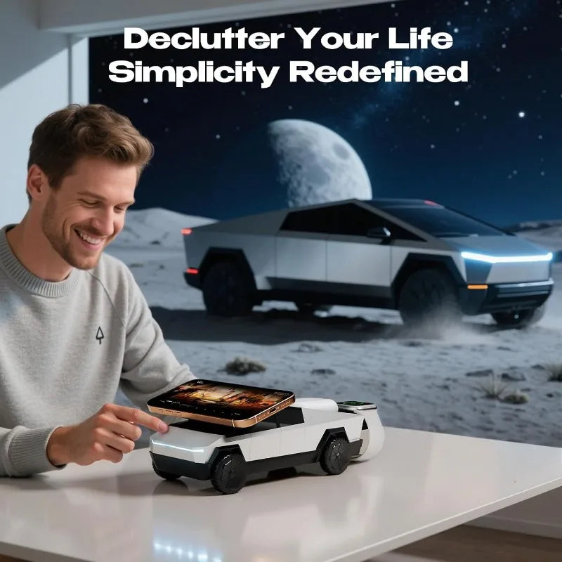 Car-Model Three-Device Wireless Charging Station