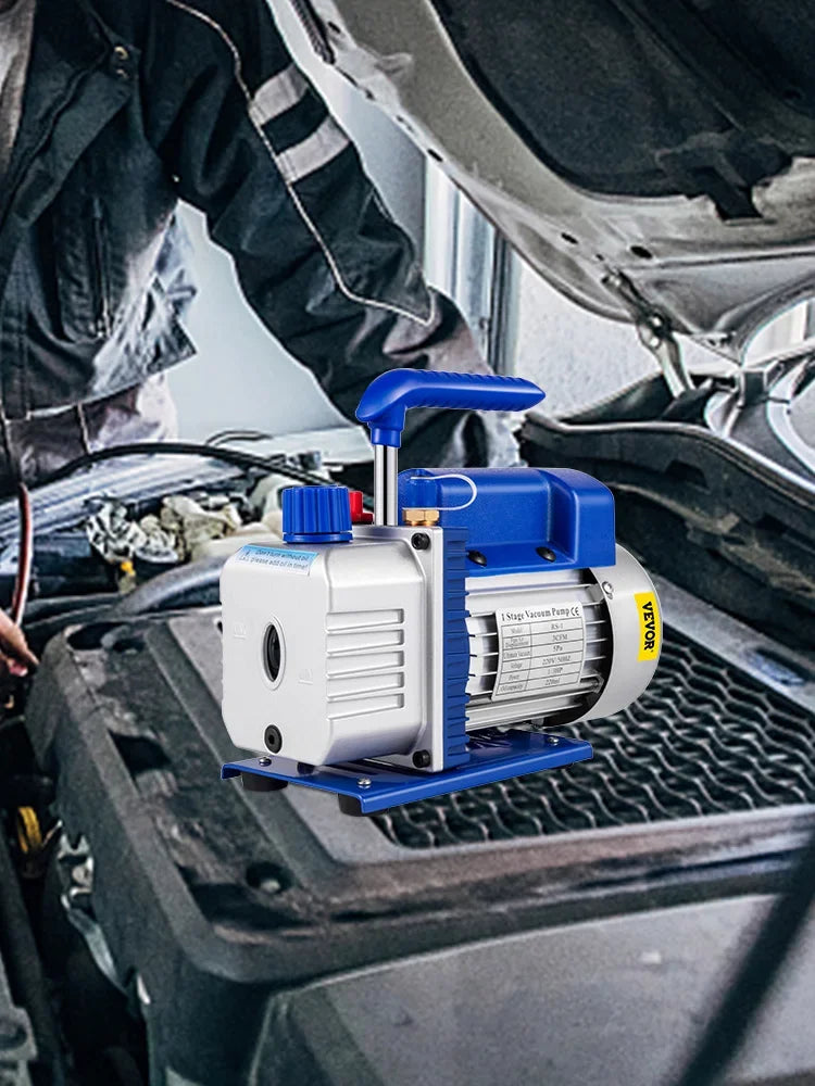 Vacuum Pump with Gauges for AC Refrigerant and HVAC Systems