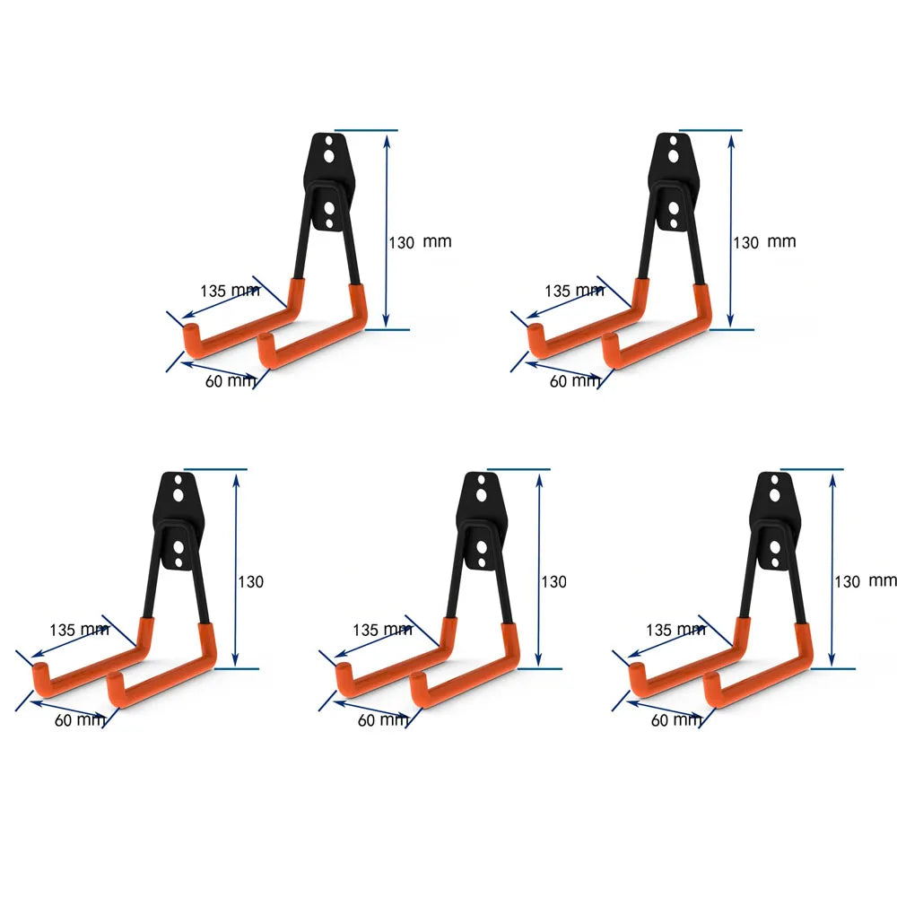 Heavy Duty Metal Hook Garage Organizer Wall Mount Bicycle Hanger Hooks Wall Mount Anti-slip Storage Hook For Ladders Garden Tool