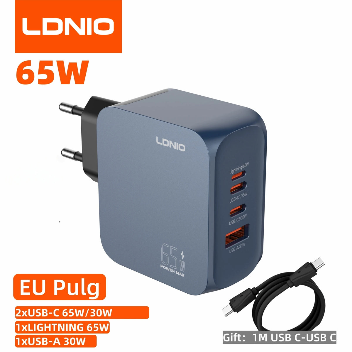 GaN USB nabíjačka - varianty 45 W, 65 W alebo 100 W